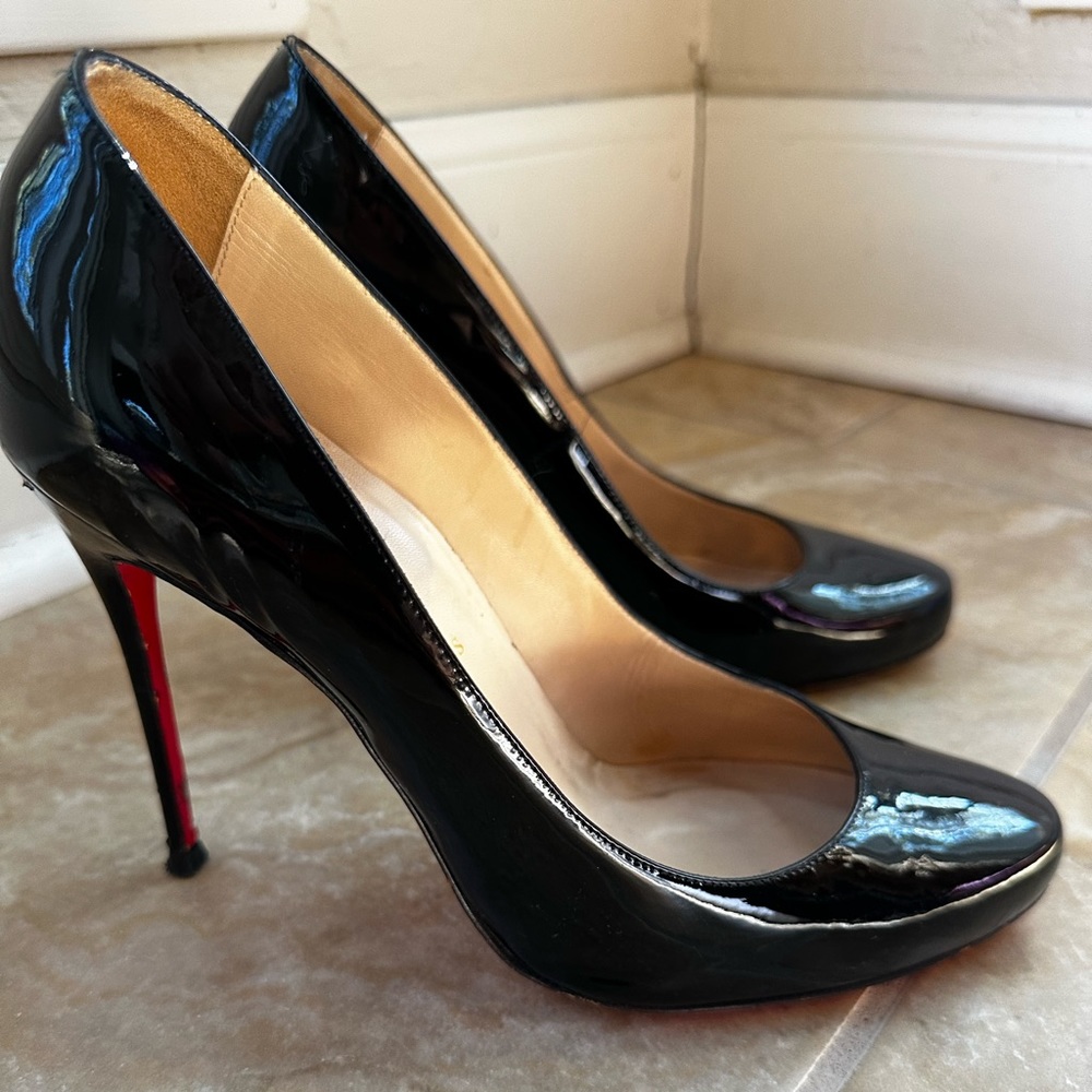 Christian Louboutin Black Patent Leather heels size 41